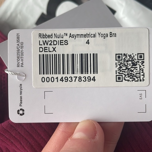 Lululemon Ribbed Nulu Asymmetrical Yoga Bra in colour “Deep Luxe”(NWT) - Picture 6 of 6